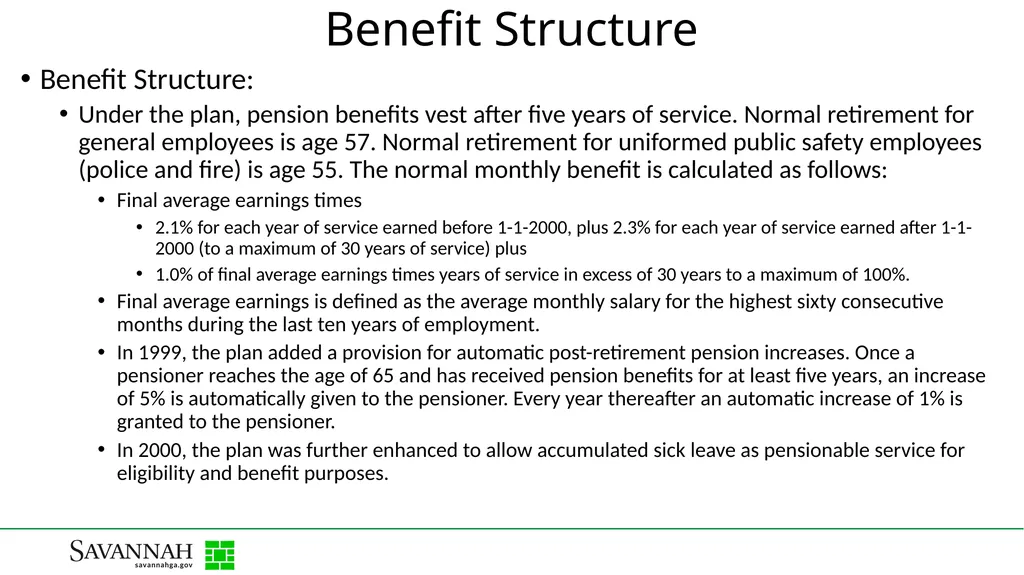Pension Plan Update City of Savannah Employees’ - slide 4 of 11
