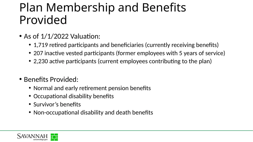 Pension Plan Update City of Savannah Employees’ - slide 3 of 11