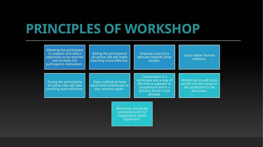 CONTENT INTRODUCTION The workshops are organized - slide 6 of 15