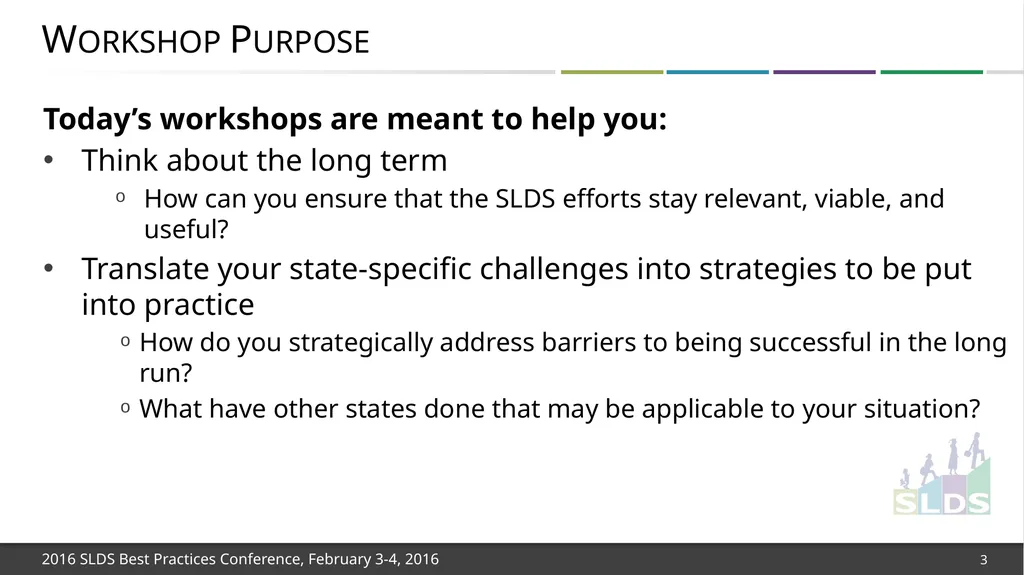 Workshop 1: Focusing on Strategies for Long-Term - slide 3 of 21