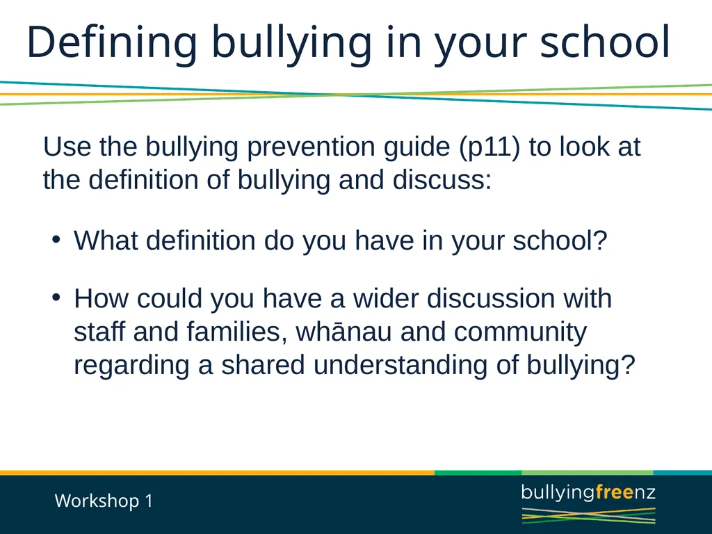 Bullying Prevention Workshops Implementing the - slide 6 of 33
