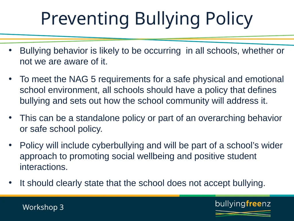 Bullying Prevention Workshops Implementing the - slide 9 of 33