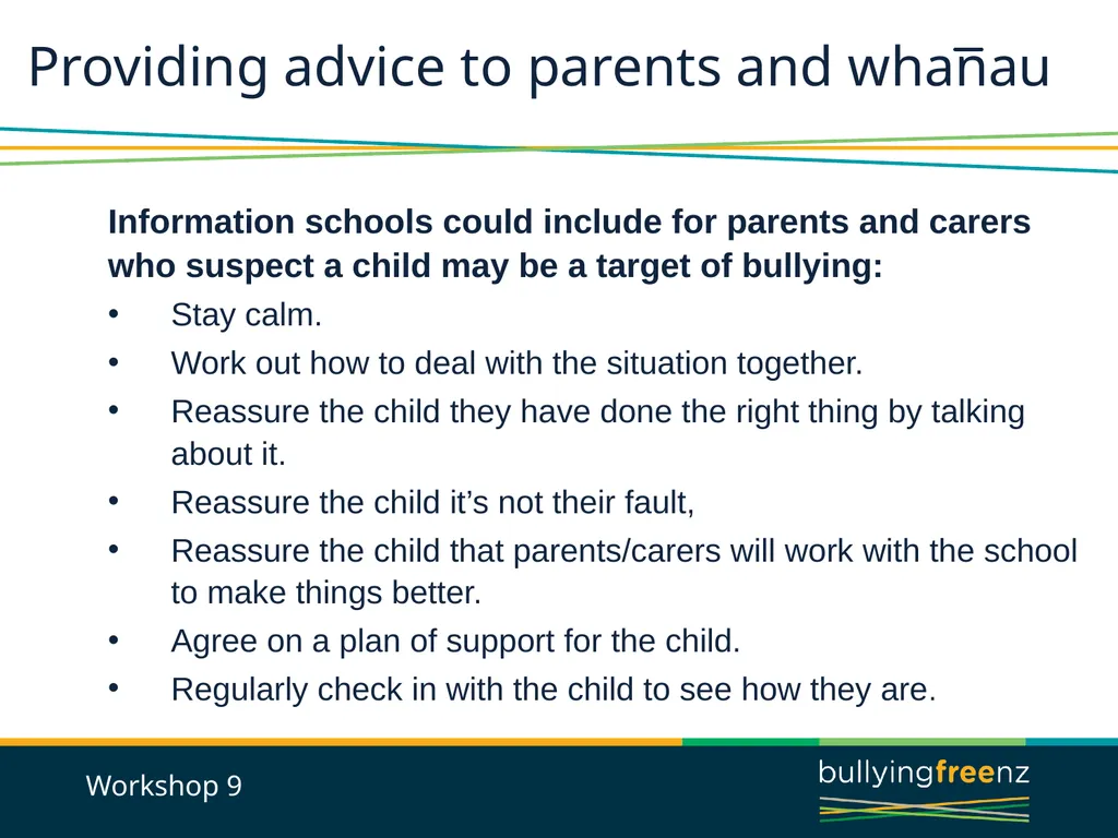 Bullying Prevention Workshops Implementing the - slide 27 of 33