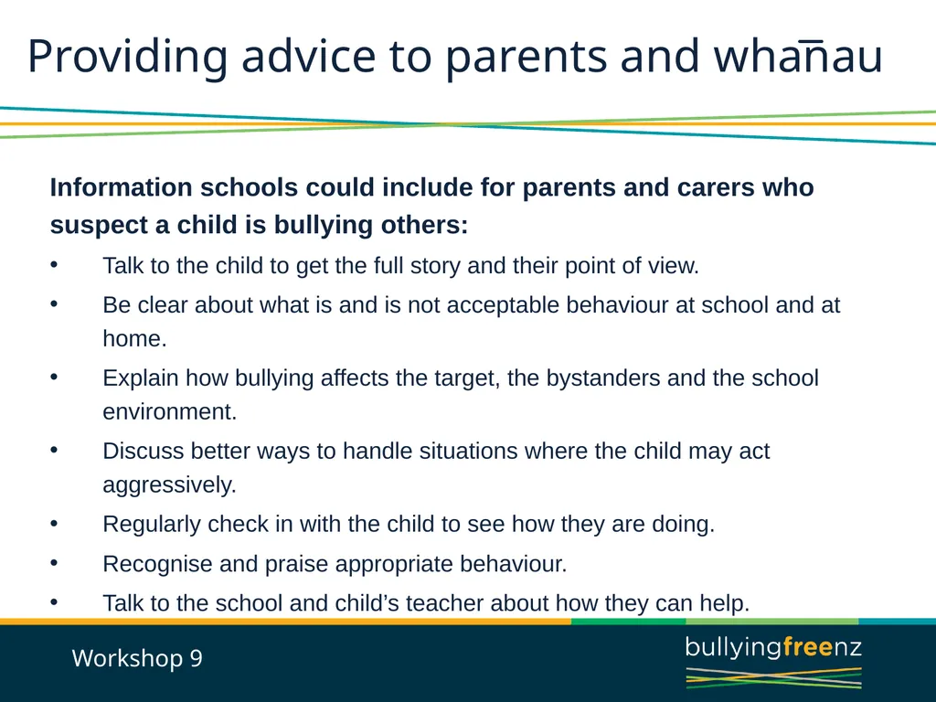 Bullying Prevention Workshops Implementing the - slide 28 of 33