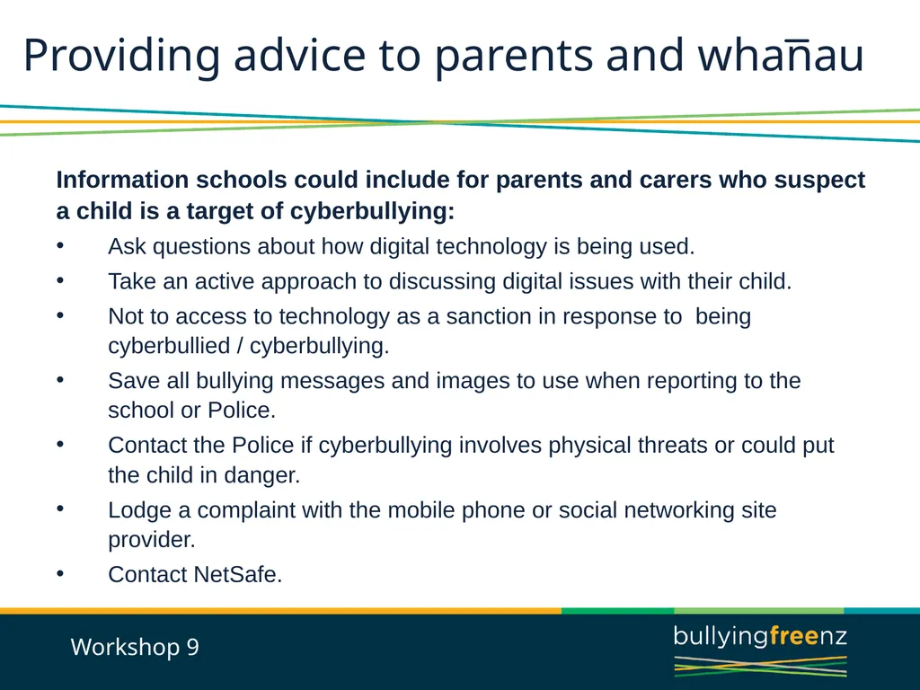 Bullying Prevention Workshops Implementing the - slide 29 of 33