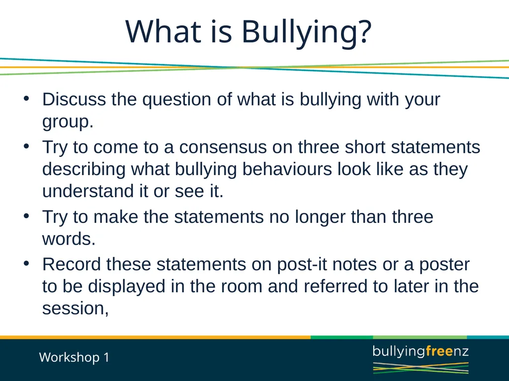 Bullying Prevention Workshops Implementing the - slide 4 of 33