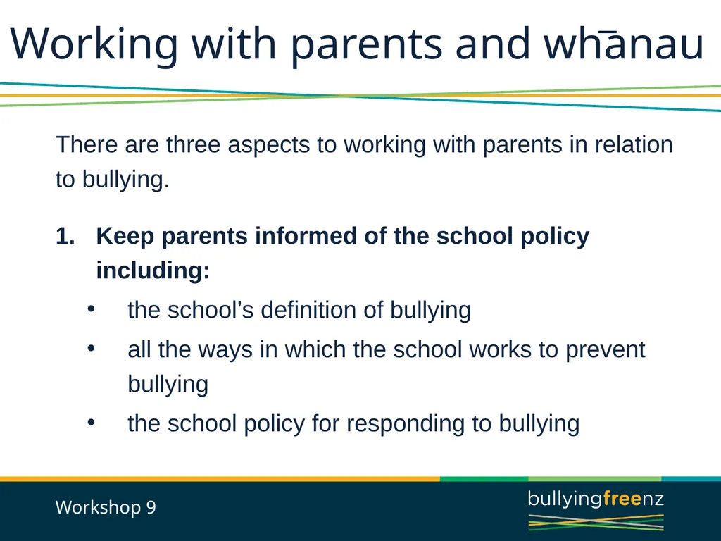 Bullying Prevention Workshops Implementing the - slide 24 of 33