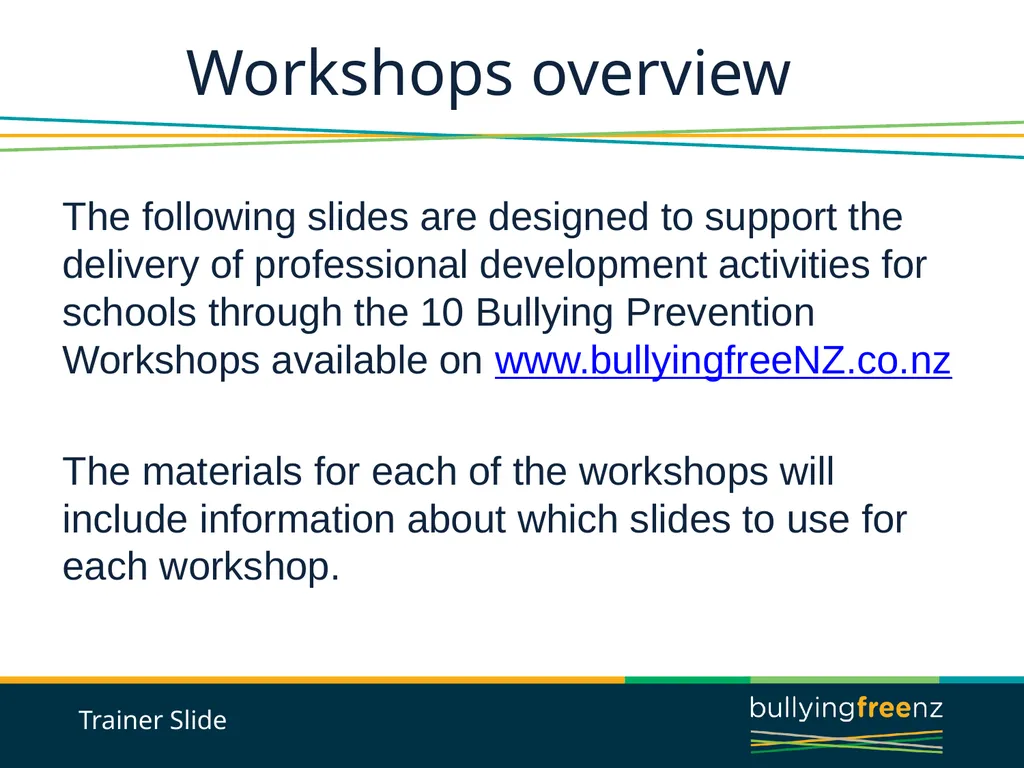 Bullying Prevention Workshops Implementing the - slide 2 of 33