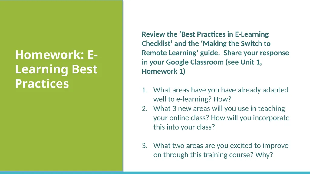 Introduction to E-Learning Unit 1, Module 1, April - slide 22 of 22
