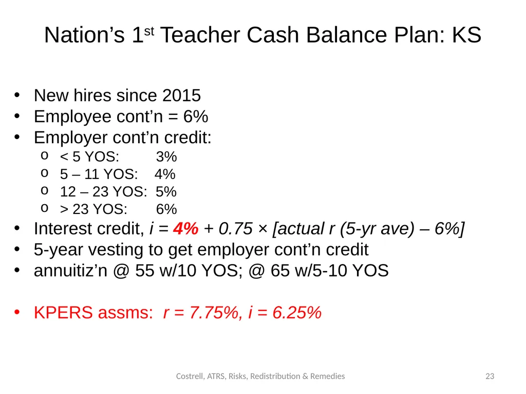 Costrell, ATRS, Risks, Redistribution & Remedies - slide 23 of 24