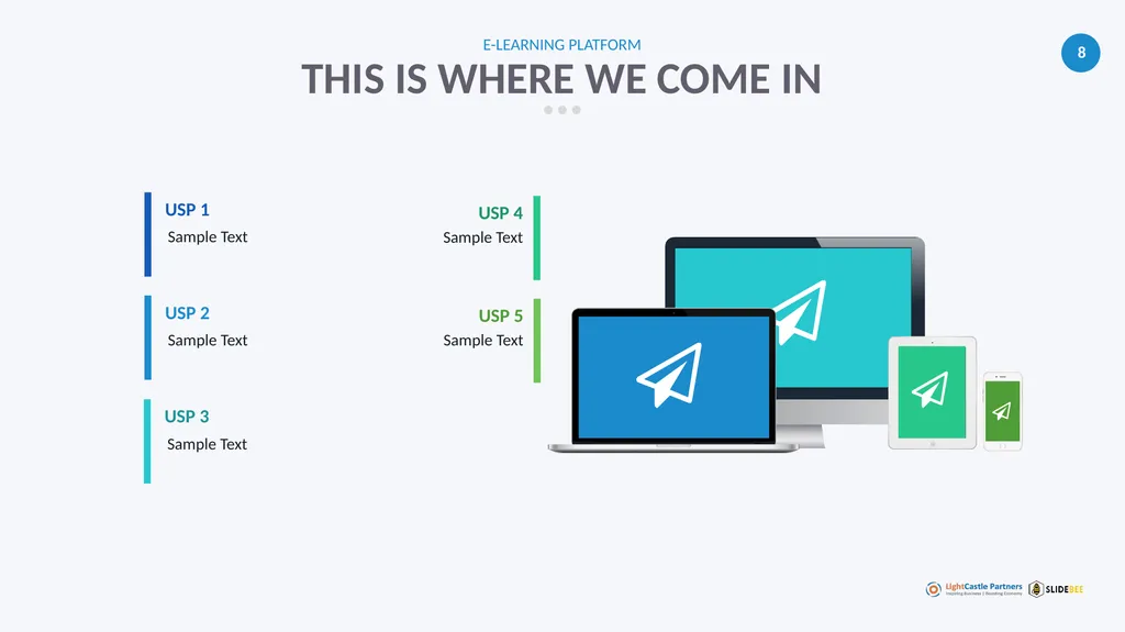 E-LEARNING PLATFORM Hello! You can add, edit and - slide 8 of 18