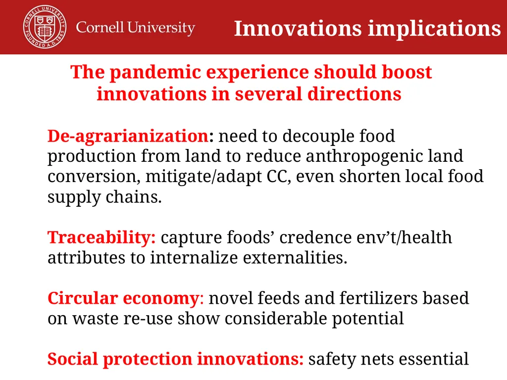 COVID Lessons for Agri-Food Systems Transformation - slide 17 of 18