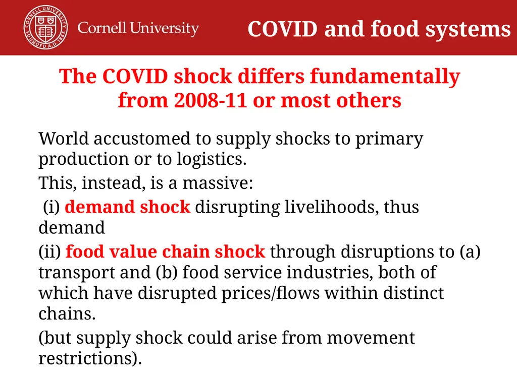 COVID Lessons for Agri-Food Systems Transformation - slide 2 of 18