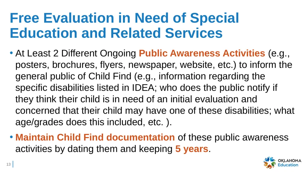 Charter Schools’ IDEA Obligation to Serve Students - slide 13 of 38