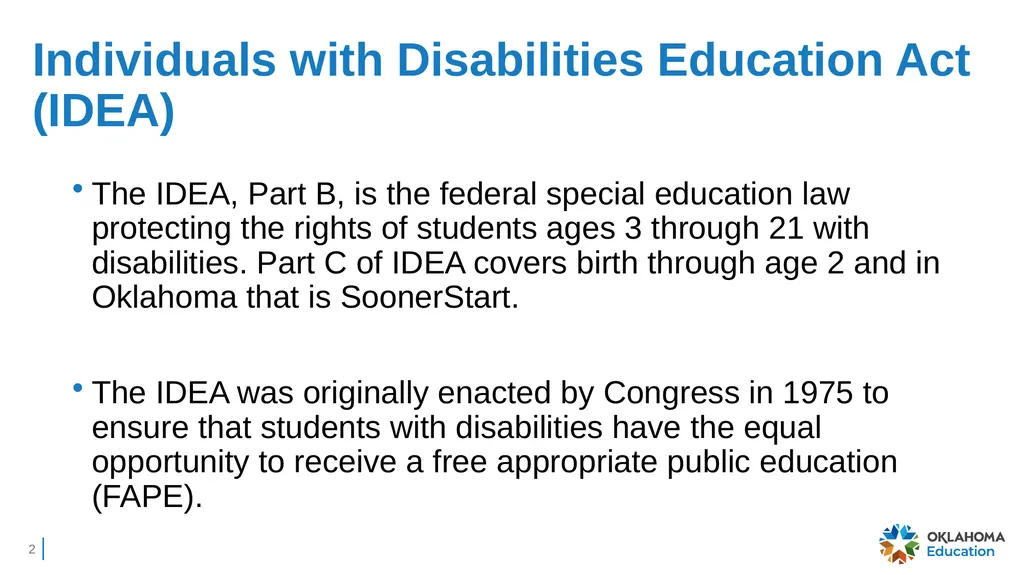 Charter Schools’ IDEA Obligation to Serve Students - slide 2 of 38