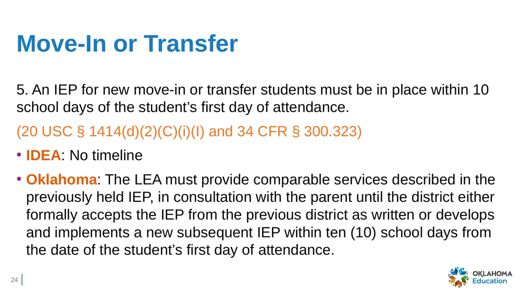Charter Schools’ IDEA Obligation to Serve Students - slide 24 of 38