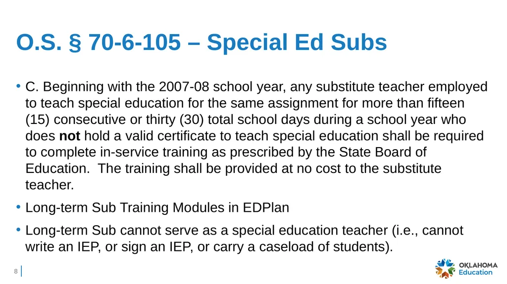 Charter Schools’ IDEA Obligation to Serve Students - slide 8 of 38