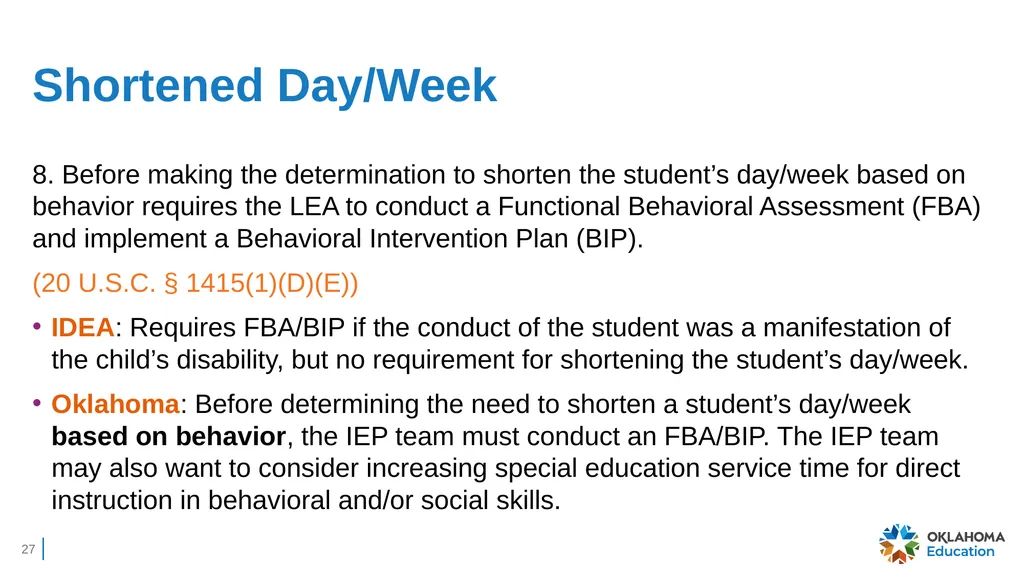 Charter Schools’ IDEA Obligation to Serve Students - slide 27 of 38