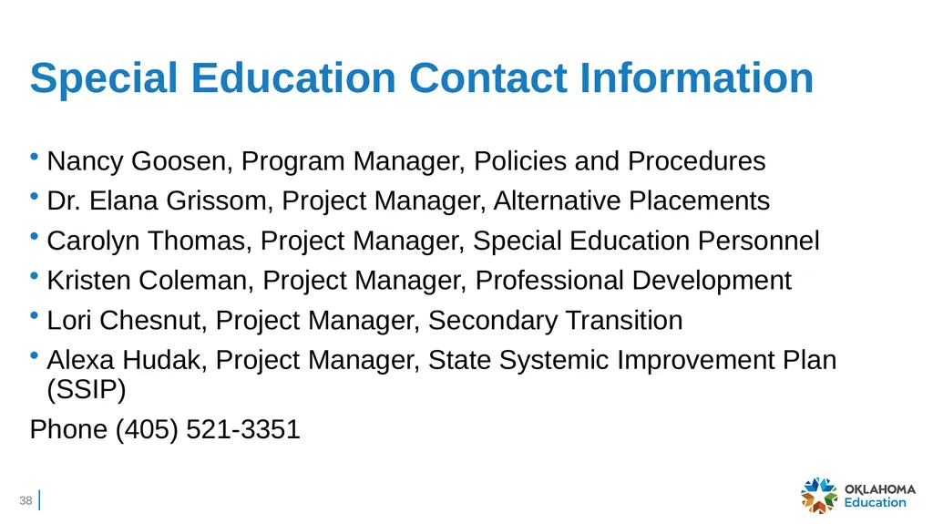 Charter Schools’ IDEA Obligation to Serve Students - slide 38 of 38