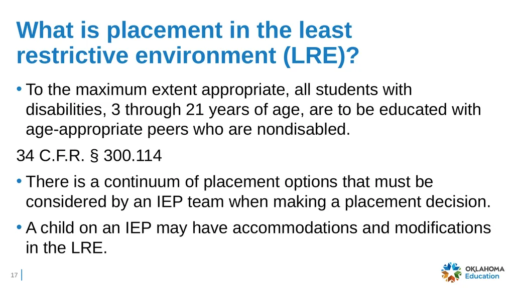 Charter Schools’ IDEA Obligation to Serve Students - slide 17 of 38