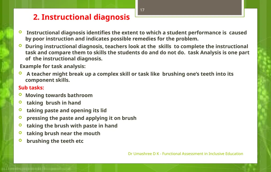 Dr Umashree D K - Functional Assessment in - slide 17 of 21