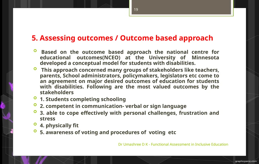 Dr Umashree D K - Functional Assessment in - slide 19 of 21