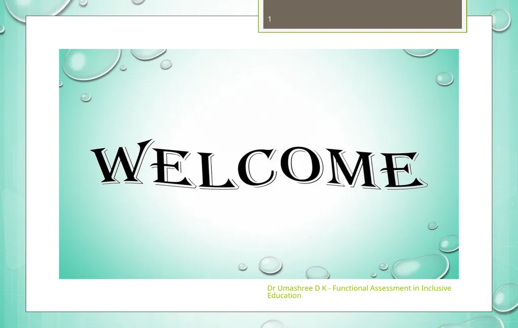 Dr Umashree D K - Functional Assessment in - slide 1 of 21