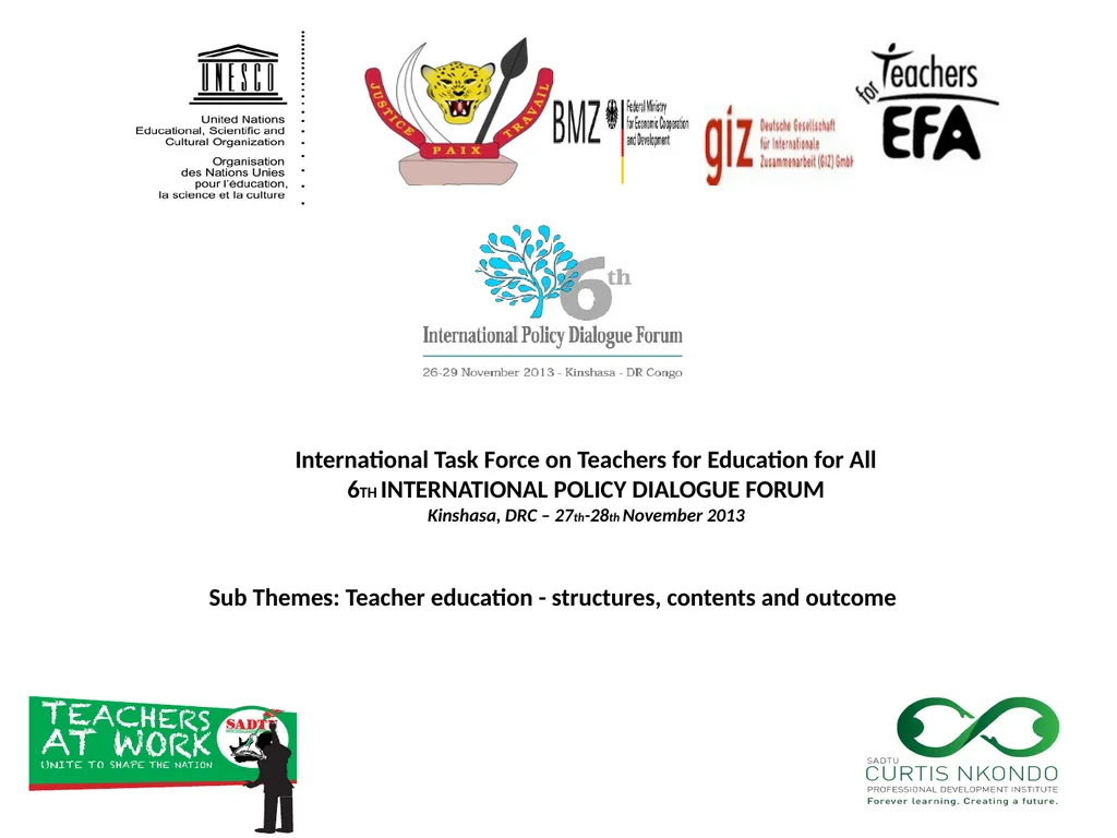 International Task Force on Teachers for Education - slide 1 of 16