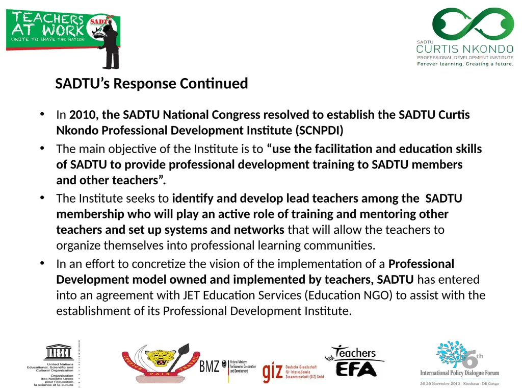International Task Force on Teachers for Education - slide 7 of 16