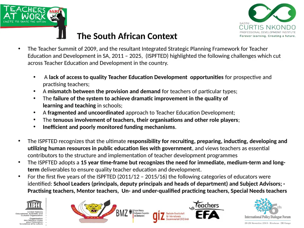 International Task Force on Teachers for Education - slide 3 of 16