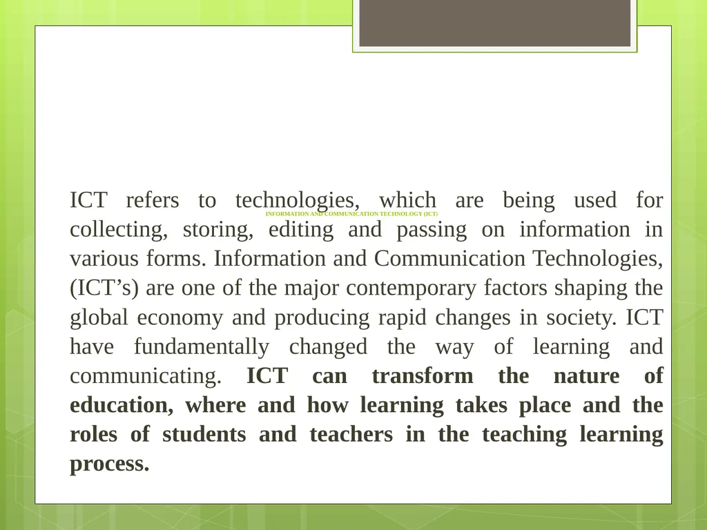 ICT IN TEACHER EDUCATION INFORMATION AND - slide 2 of 15