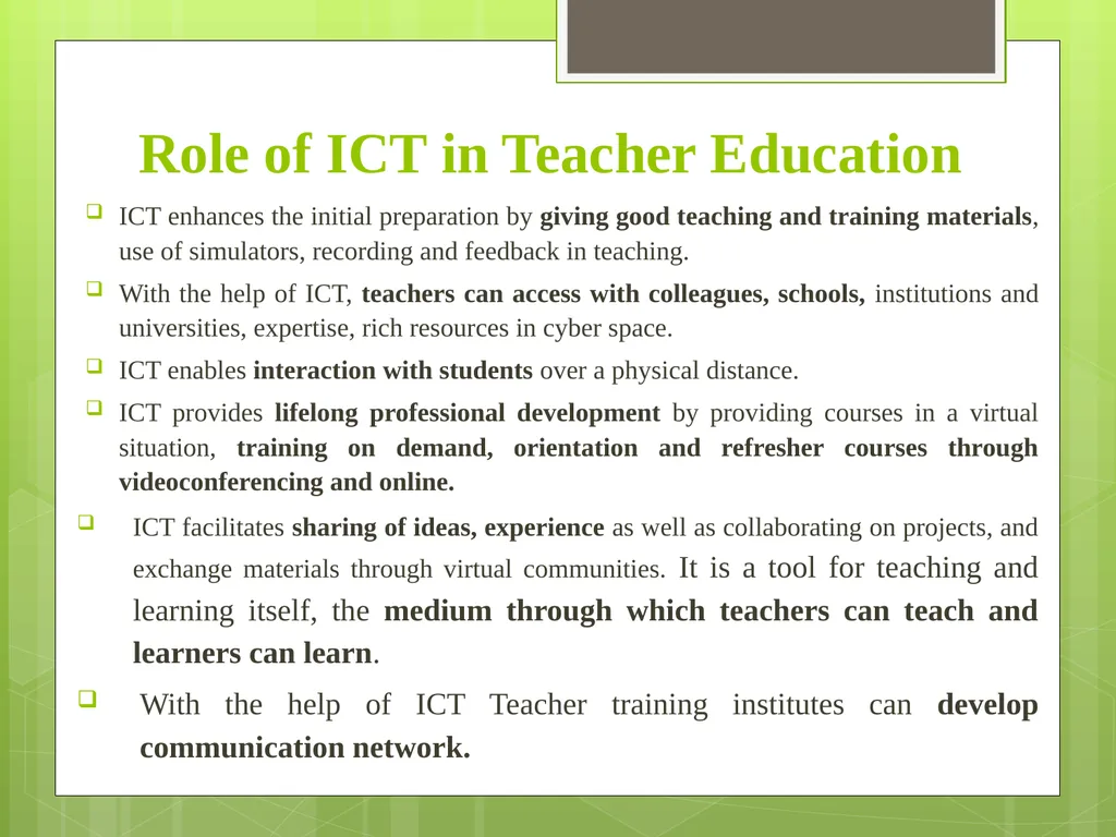 ICT IN TEACHER EDUCATION INFORMATION AND - slide 11 of 15