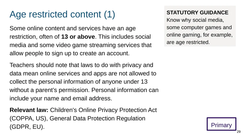 Teaching internet safety and harms ADAPT THIS FOR - slide 29 of 88