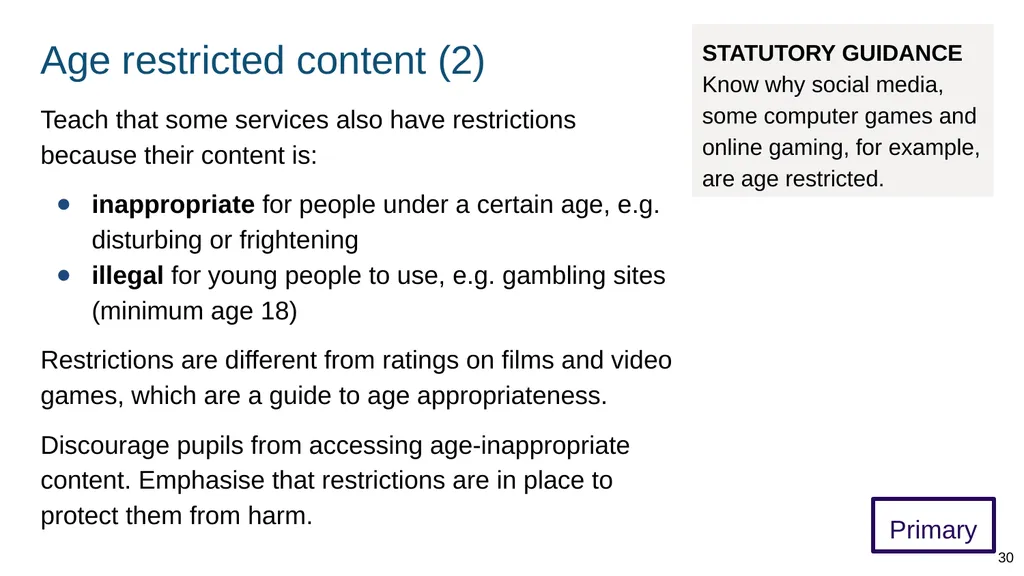 Teaching internet safety and harms ADAPT THIS FOR - slide 30 of 88