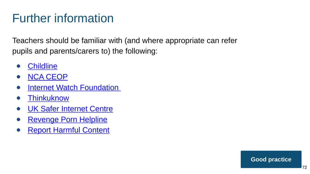 Teaching internet safety and harms ADAPT THIS FOR - slide 72 of 88