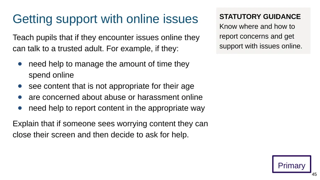 Teaching internet safety and harms ADAPT THIS FOR - slide 45 of 88