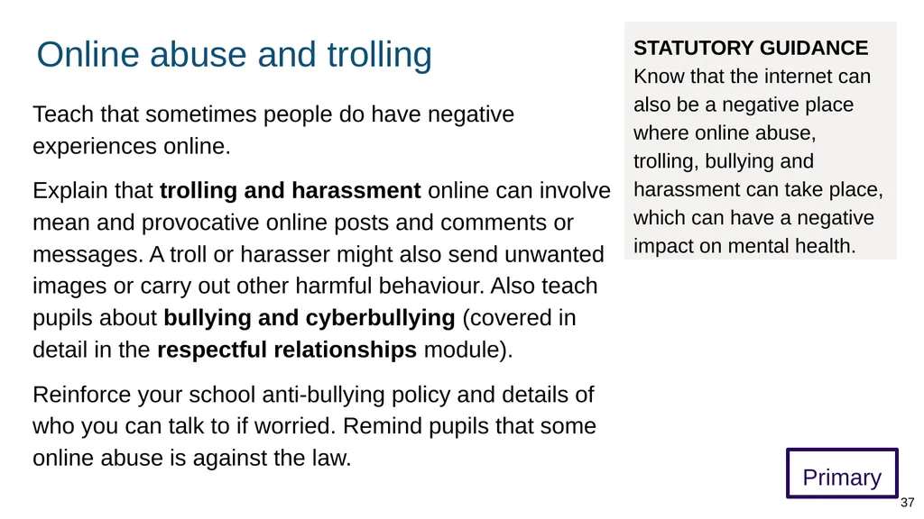 Teaching internet safety and harms ADAPT THIS FOR - slide 37 of 88