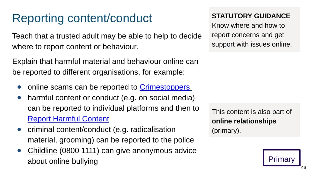 Teaching internet safety and harms ADAPT THIS FOR - slide 46 of 88