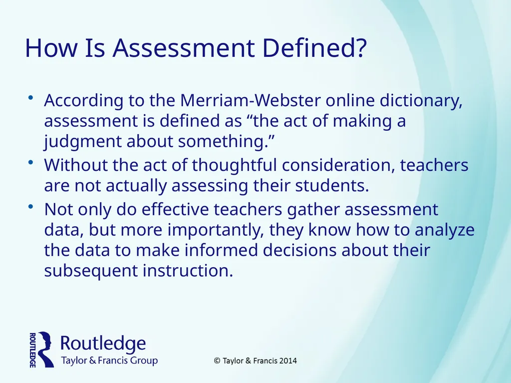 Assessment Table of Contents How Is Assessment - slide 4 of 37