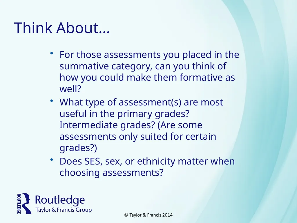 Assessment Table of Contents How Is Assessment - slide 18 of 37