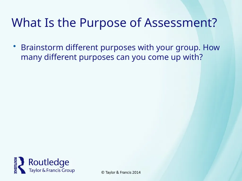 Assessment Table of Contents How Is Assessment - slide 20 of 37
