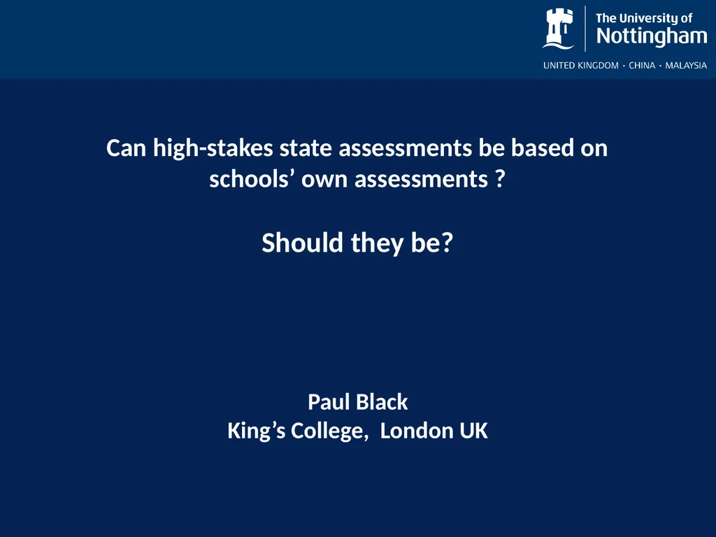 Can high-stakes state assessments be based on
