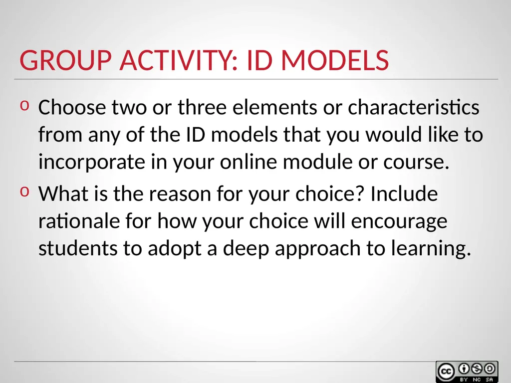 Instructional design models & theories Of Learning - slide 20 of 35