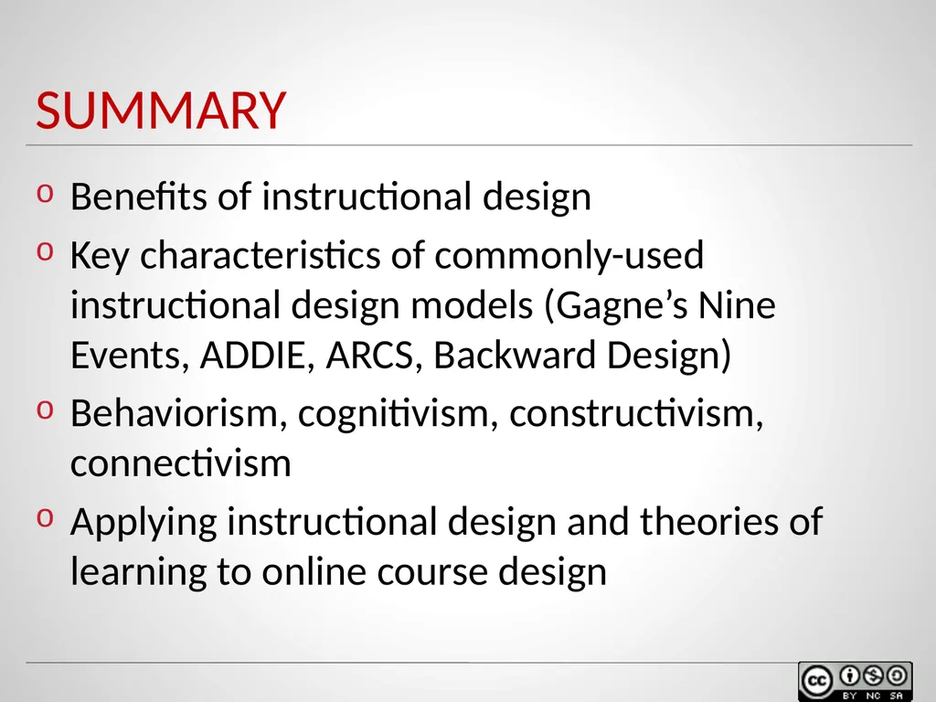 Instructional design models & theories Of Learning - slide 31 of 35