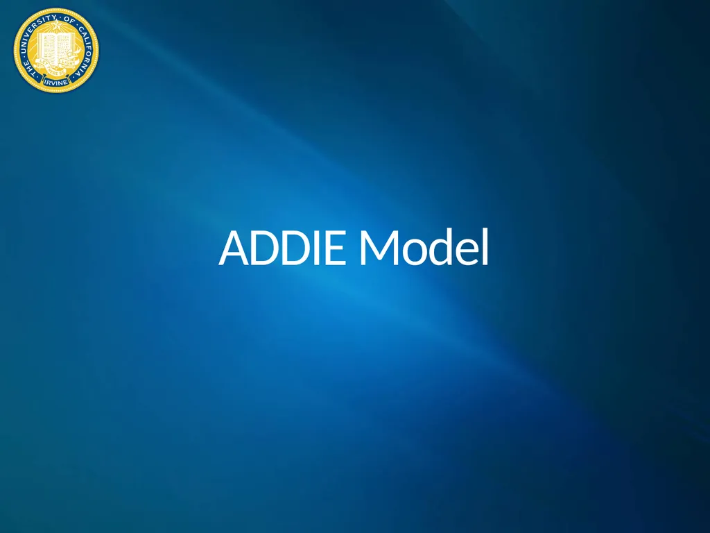 ADDIE Model Instructional System Development - slide 1 of 20
