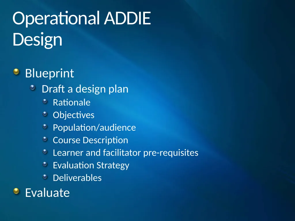 ADDIE Model Instructional System Development - slide 16 of 20