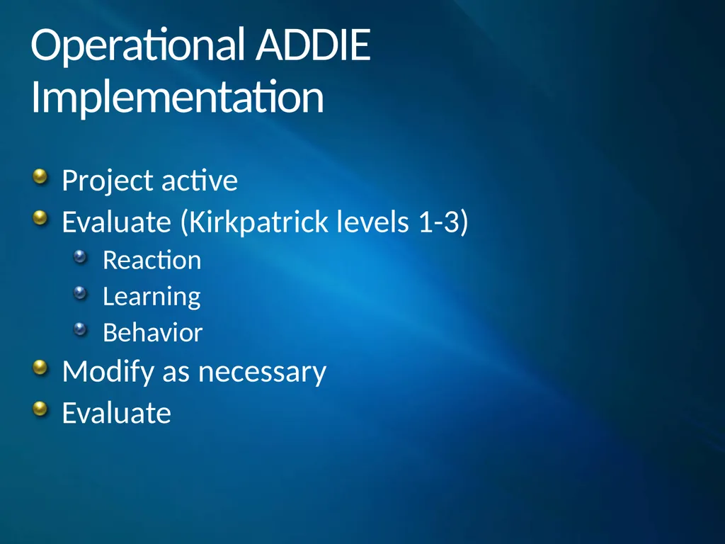 ADDIE Model Instructional System Development - slide 18 of 20