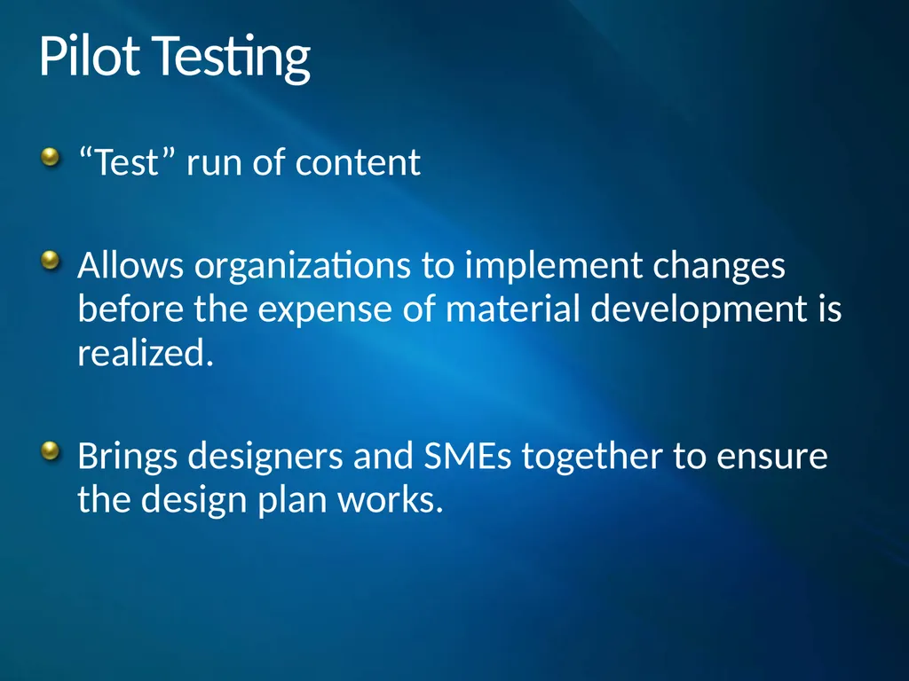 ADDIE Model Instructional System Development - slide 10 of 20