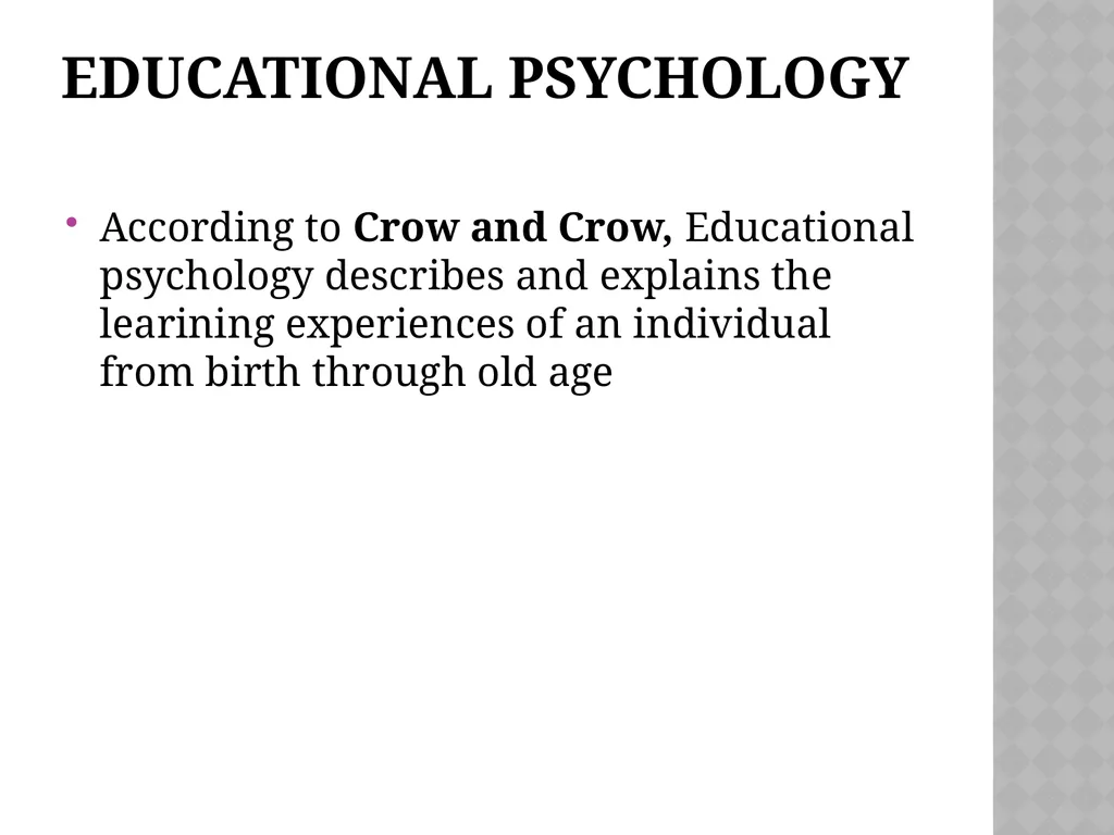 ADVANCED EDUCATIONAL PSYCHOLOGY DR. SANTHAKUMARI - slide 2 of 22