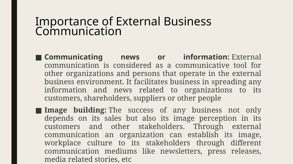 External business communication Introduction: - slide 8 of 8